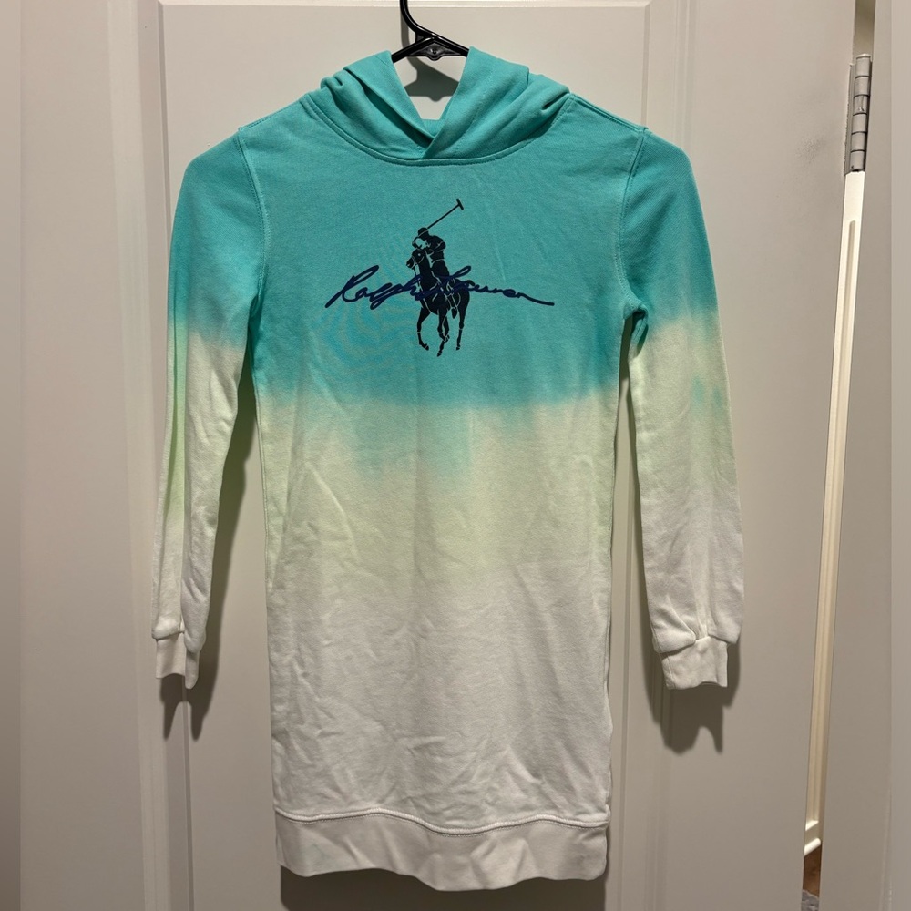 NWT - Ralph Lauren Girls Ombre‎ Polo Pony Hooded Dress